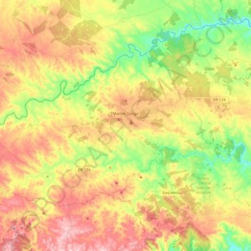 Mappa topografica Martim Longo, altitudine, rilievo