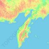 Mappa topografica Камчатский край, altitudine, rilievo