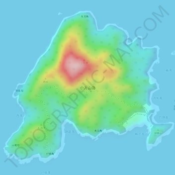 Mappa topografica 小万山岛, altitudine, rilievo
