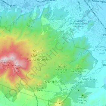 Mappa topografica Bagong Silang, altitudine, rilievo