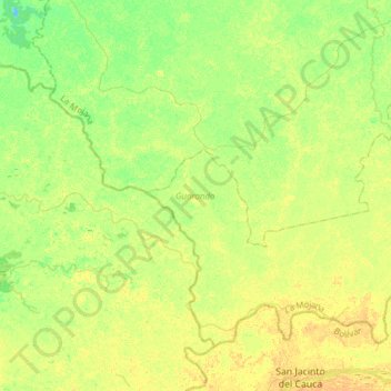 Mappa topografica Guaranda, altitudine, rilievo