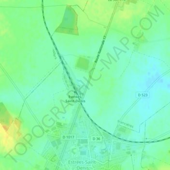 Mappa topografica 60190, altitudine, rilievo