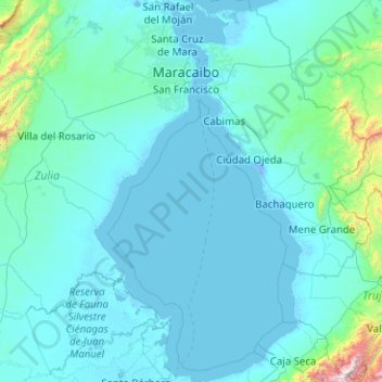 Mappa topografica Lago di Maracaibo, altitudine, rilievo