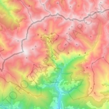 Mappa topografica Queralbs, altitudine, rilievo