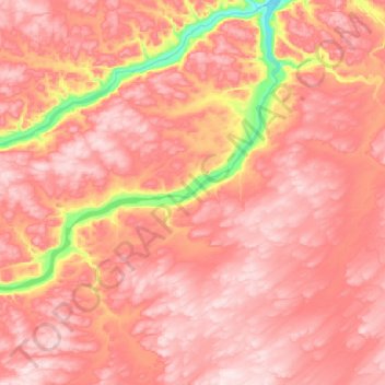 Mappa topografica Rivière du Gué, altitudine, rilievo