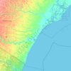 Mappa topografica Mucuri, altitudine, rilievo