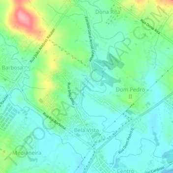 Mappa topografica Bela Vista, altitudine, rilievo