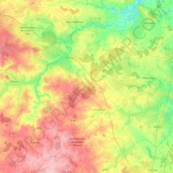Mappa topografica 79350, altitudine, rilievo