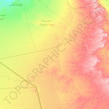Mappa topografica Bir Amir, altitudine, rilievo