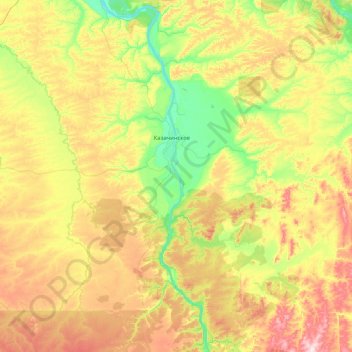 Mappa topografica Казачинский район, altitudine, rilievo