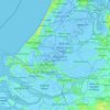 Mappa topografica Zuid-Holland, altitudine, rilievo