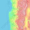 Mappa topografica Región de Coquimbo, altitudine, rilievo