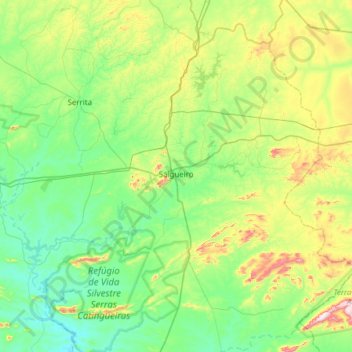 Mappa topografica Salgueiro, altitudine, rilievo