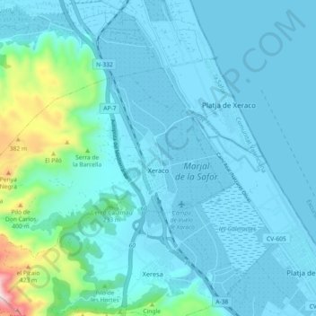 Mappa topografica Jaraco, altitudine, rilievo