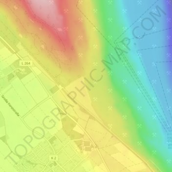 Mappa topografica 52382, altitudine, rilievo