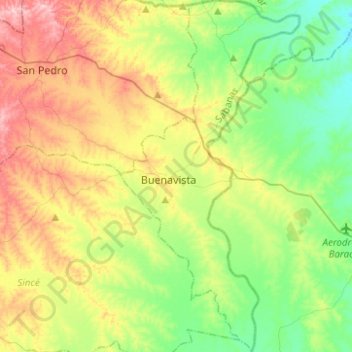 Mappa topografica Buenavista, altitudine, rilievo