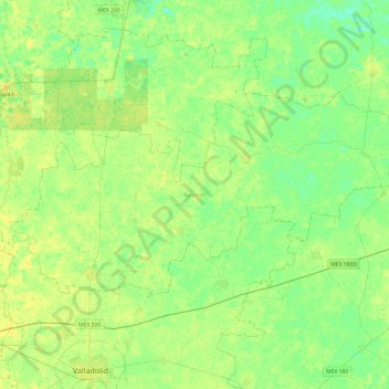 Mappa topografica Temozón, altitudine, rilievo