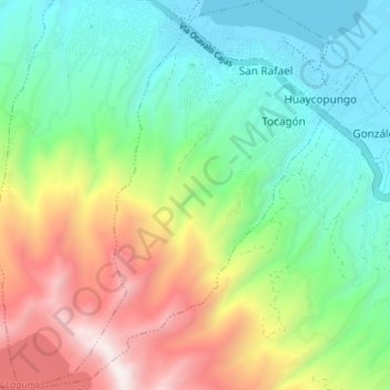 Mappa topografica San Rafael de la Laguna, altitudine, rilievo