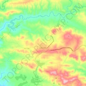 Mappa topografica Campofrío, altitudine, rilievo