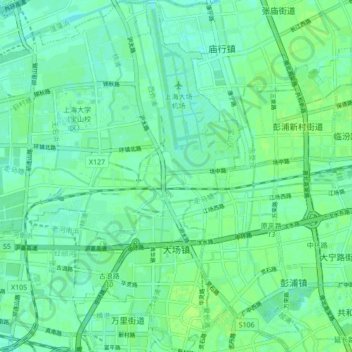Mappa topografica 大场镇, altitudine, rilievo