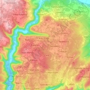 Mappa topografica Santa Domenica, altitudine, rilievo