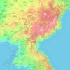 Mappa topografica Corea del Nord, altitudine, rilievo