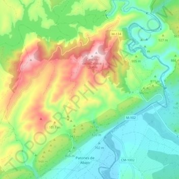 Mappa topografica Patones, altitudine, rilievo