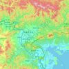 Mappa topografica 珲春市, altitudine, rilievo