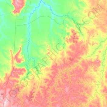 Mappa topografica Olhos D'Água do Oeste, altitudine, rilievo