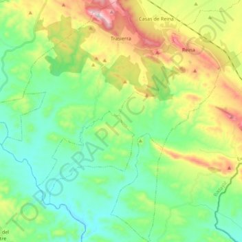 Mappa topografica Trasierra, altitudine, rilievo