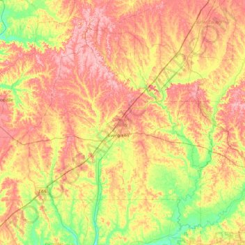 Mappa topografica Conecuh County, altitudine, rilievo