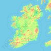 Mappa topografica Irlanda, altitudine, rilievo