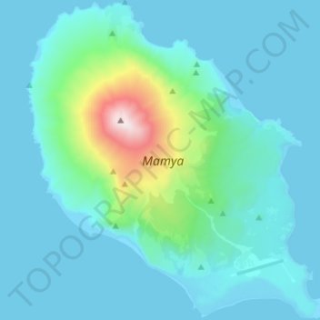 Mappa topografica Матуа, altitudine, rilievo