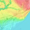 Mappa topografica Beaches—East York, altitudine, rilievo
