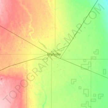 Mappa topografica Melville, altitudine, rilievo