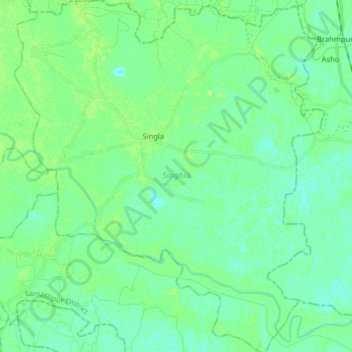 Mappa topografica Singhia, altitudine, rilievo