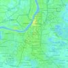 Mappa topografica Kolkata, altitudine, rilievo