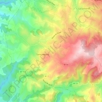 Mappa topografica 42570, altitudine, rilievo