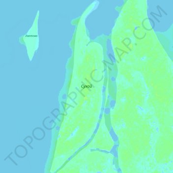 Mappa topografica Сухой, altitudine, rilievo