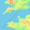 Mappa topografica English Channel, altitudine, rilievo