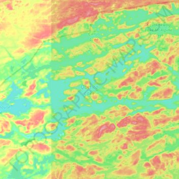 Mappa topografica Quetico Lake, altitudine, rilievo