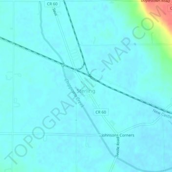 Mappa topografica Sterling, altitudine, rilievo