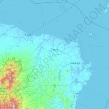 Mappa topografica Sagay, altitudine, rilievo
