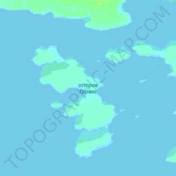 Mappa topografica остров Гирвас, altitudine, rilievo