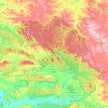 Mappa topografica Salir, altitudine, rilievo