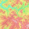 Mappa topografica Vallée Dordogne, altitudine, rilievo