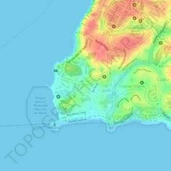 Mappa topografica Barra, altitudine, rilievo