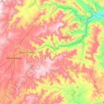 Mappa topografica Emakhazeni Ward 5, altitudine, rilievo