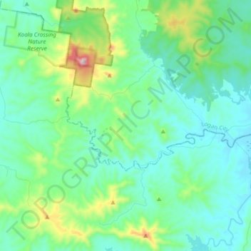 Mappa topografica Undullah, altitudine, rilievo