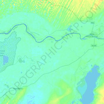 Mappa topografica Ronkh, altitudine, rilievo